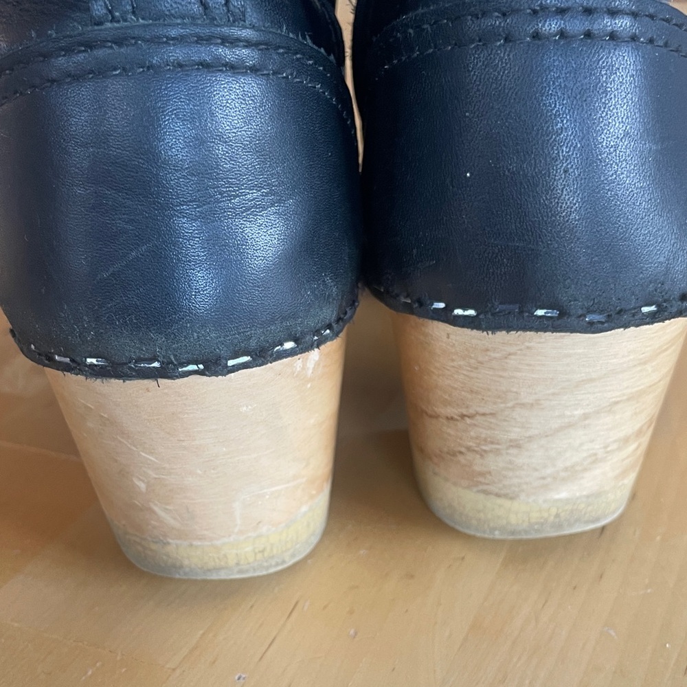 No 6 Black Leather Clog Buckle Boot - Size 40 - Picture 11 of 16